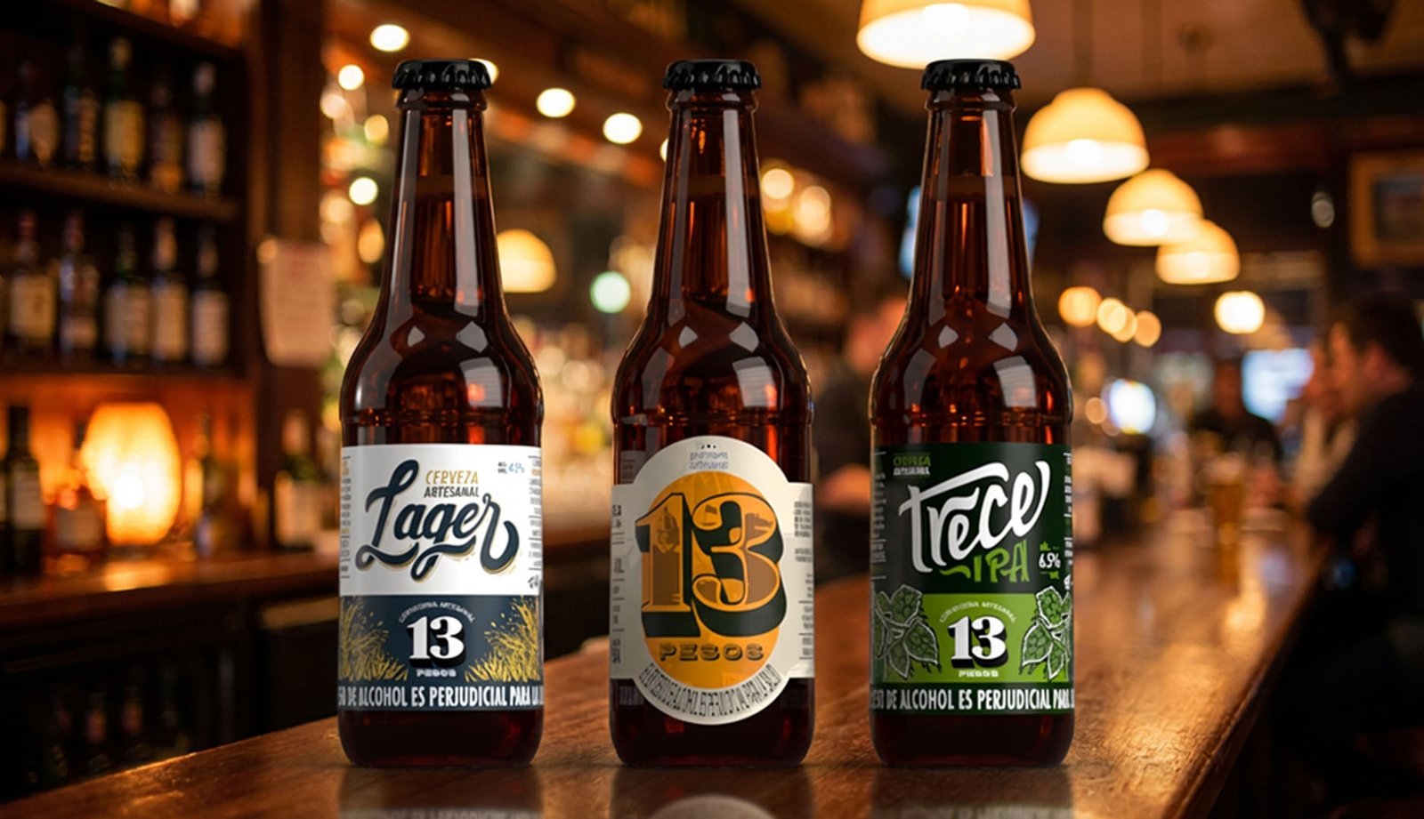 13 Pesos &mdash; Bottles 3D Render Overview