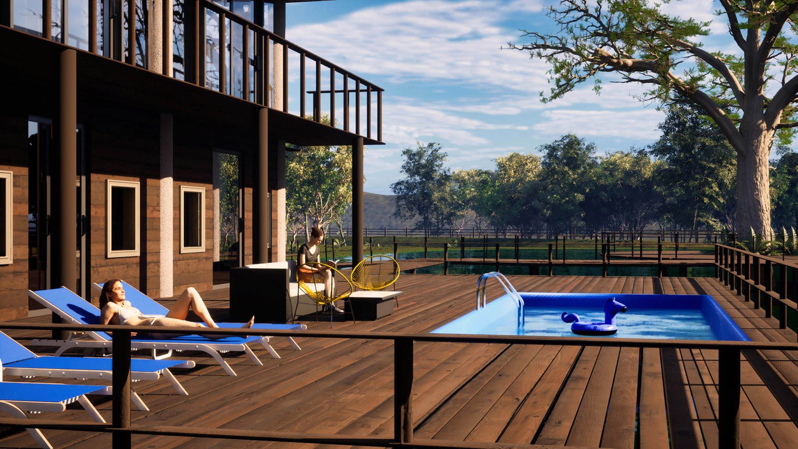 Las Acacias &mdash; Pool Zone Render