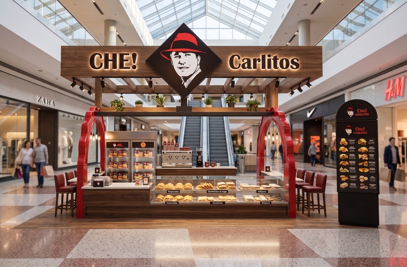 Che Carlitos — Shopping Mall Kiosk Island Architectural Render